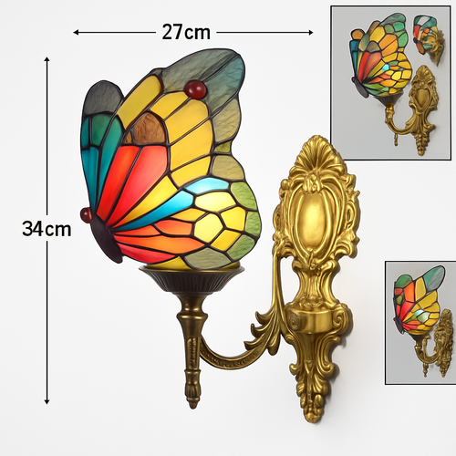 Dekorative Schmetterling-Wandleuchte aus Glas im mediterranen Boho-Stil - vue 16 sur 19