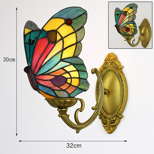 Dekorative Schmetterling-Wandleuchte aus Glas im mediterranen Boho-Stil - vue 17 sur 19