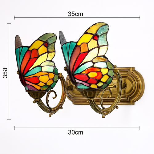 Dekorative Schmetterling-Wandleuchte aus Glas im mediterranen Boho-Stil - vue 18 sur 19