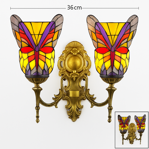 Dekorative Schmetterling-Wandleuchte aus Glas im mediterranen Boho-Stil - vue 10 sur 19