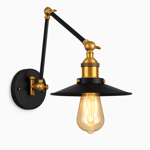 Verstellbare lange Wandleuchte im Loft-Vintage-Stil mit LED - vue 3 sur 10