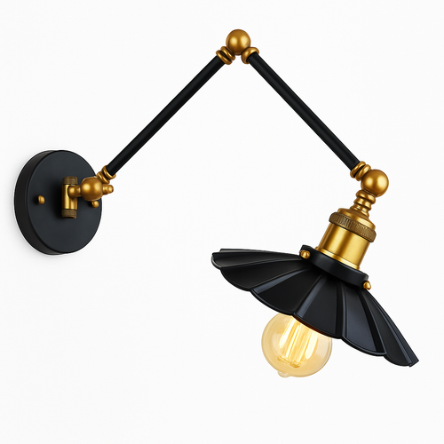 Verstellbare lange Wandleuchte im Loft-Vintage-Stil mit LED - vue 4 sur 10