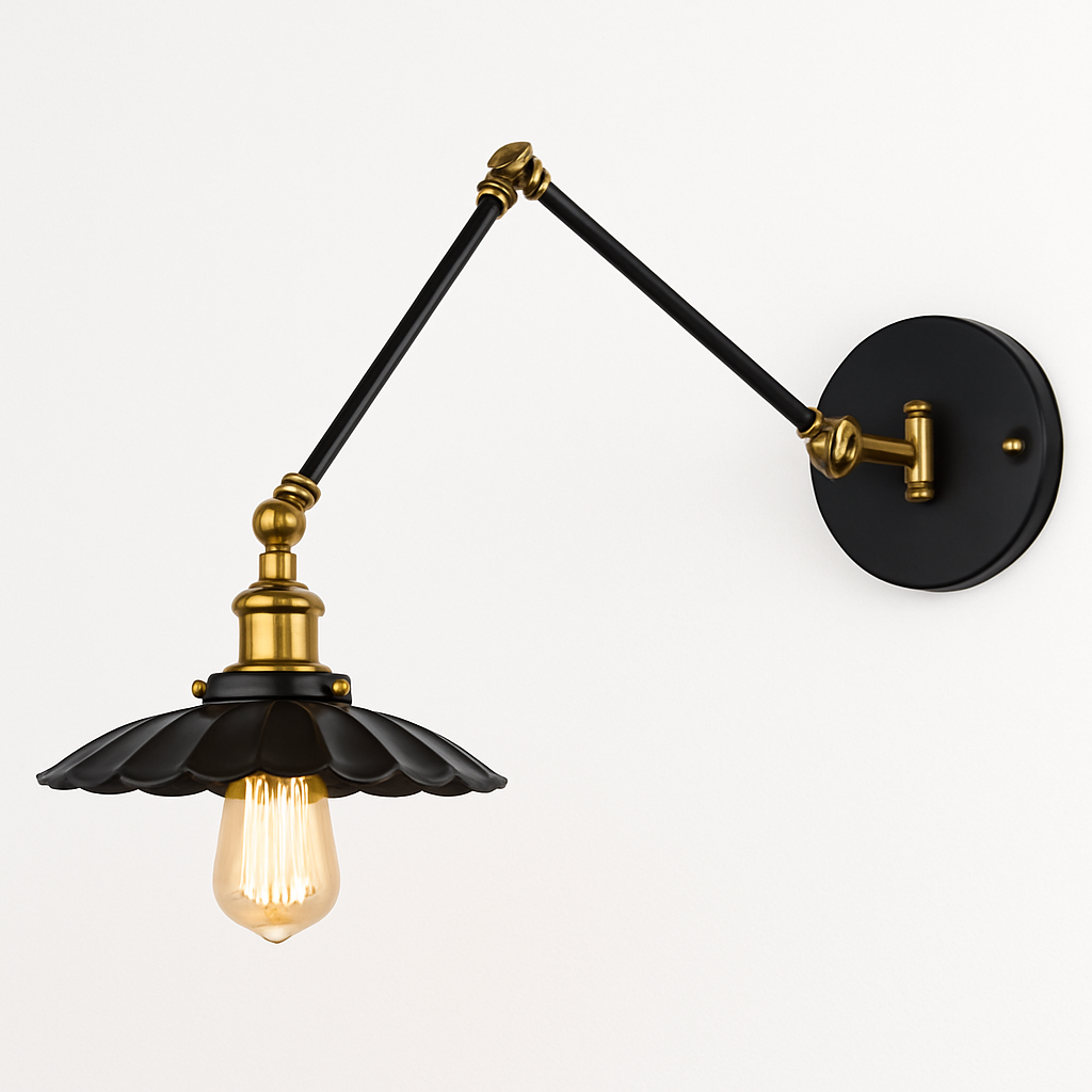 Verstellbare lange Wandleuchte im Loft-Vintage-Stil mit LED - vue 4 sur 10