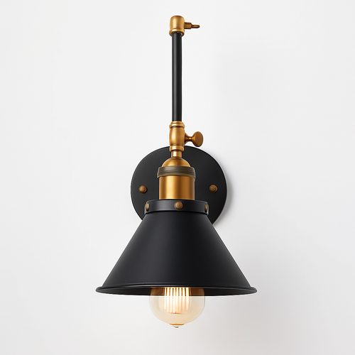 Verstellbare lange Wandleuchte im Loft-Vintage-Stil mit LED - vue 6 sur 10