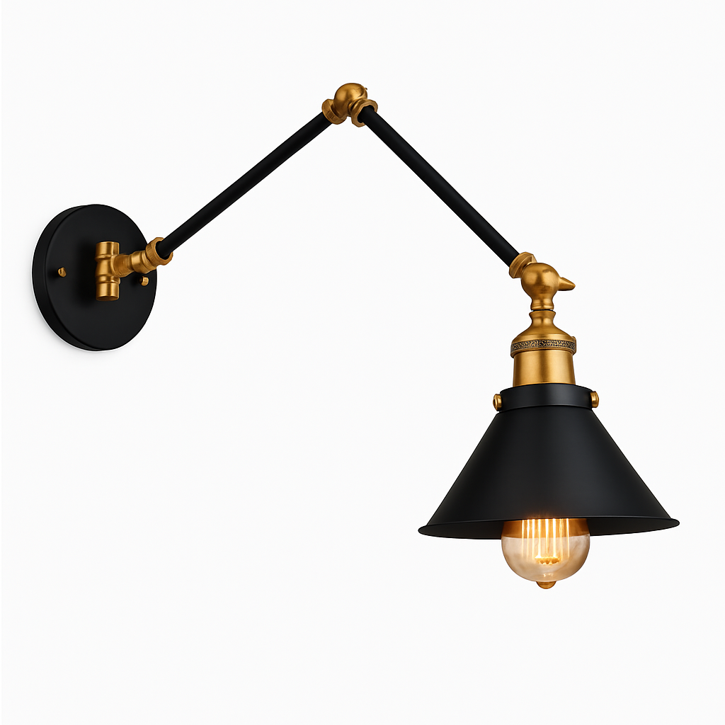 Verstellbare lange Wandleuchte im Loft-Vintage-Stil mit LED - vue 8 sur 10