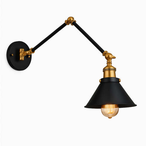 Verstellbare lange Wandleuchte im Loft-Vintage-Stil mit LED - vue 9 sur 10