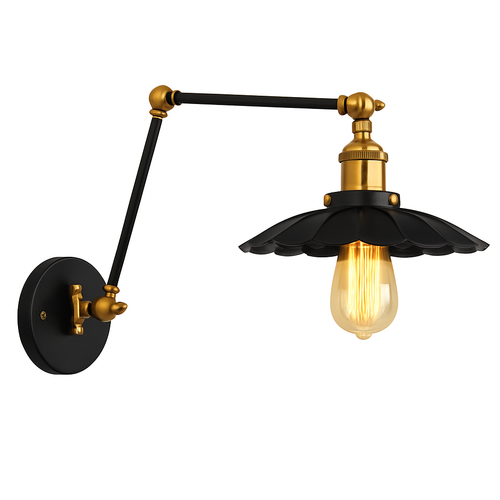 Verstellbare lange Wandleuchte im Loft-Vintage-Stil mit LED - vue 10 sur 10
