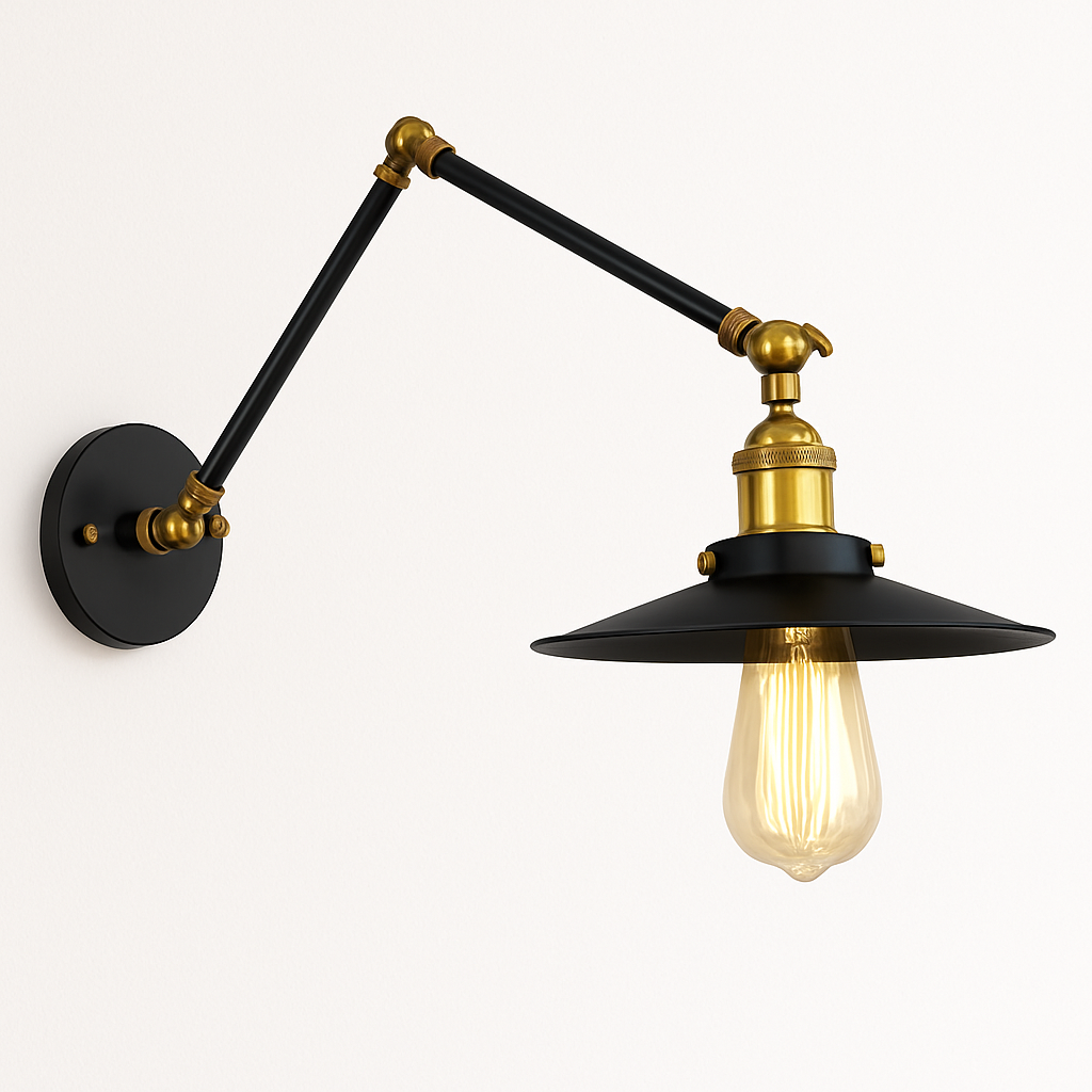 Verstellbare lange Wandleuchte im Loft-Vintage-Stil mit LED - vue 10 sur 10