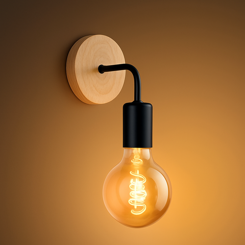 Vintage Wandleuchte aus Holz im Retro-Stil - vue 6 sur 17