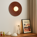 applique murale ronde en bois avec éclairage blanc pour hôtel boutique