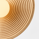 applique murale ronde en bois avec éclairage blanc pour hôtel boutique