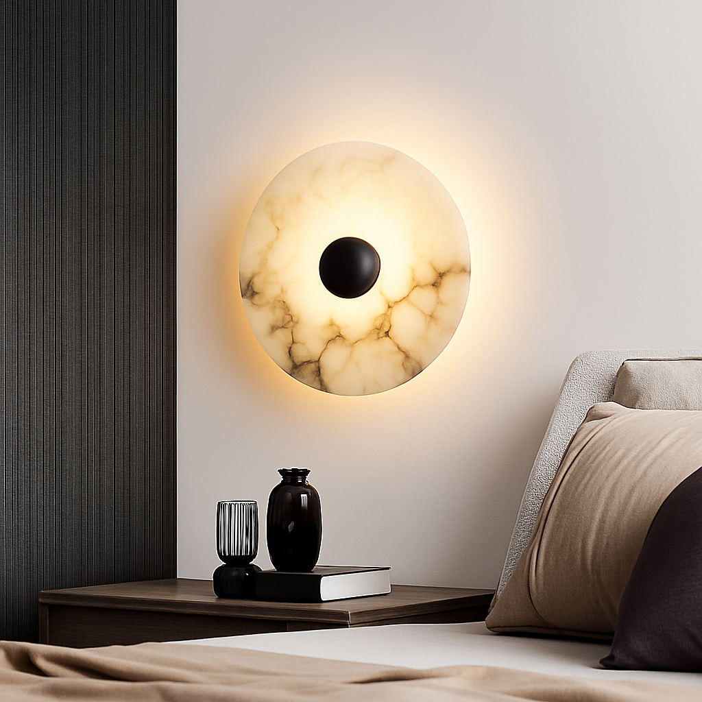 applique murale ronde en marbre pour décoration intérieure - vue 6 sur 14