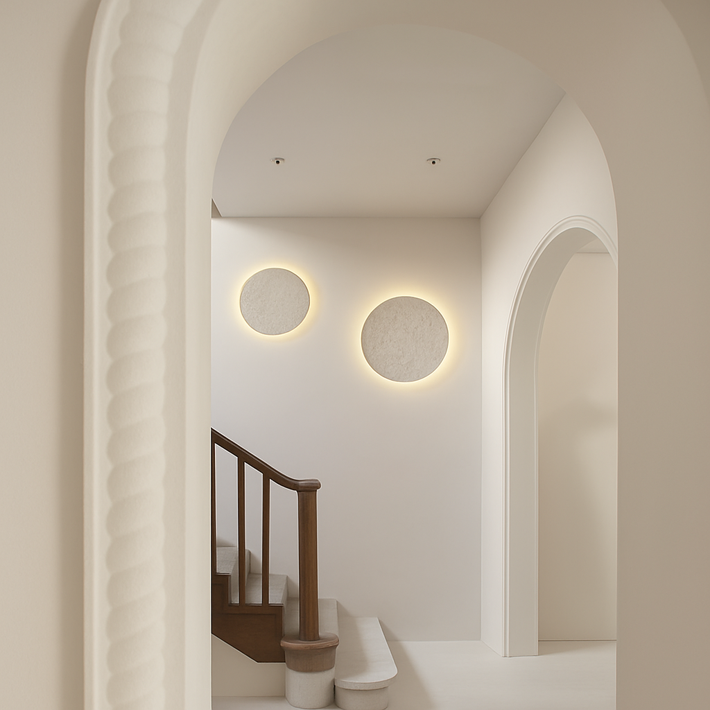 applique murale ronde en pierre naturelle pour ambiance artistique - vue 6 sur 8