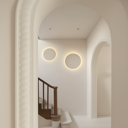 applique murale ronde en pierre naturelle pour ambiance artistique