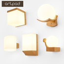 applique murale scandinave en bois et verre pour décoration intérieure