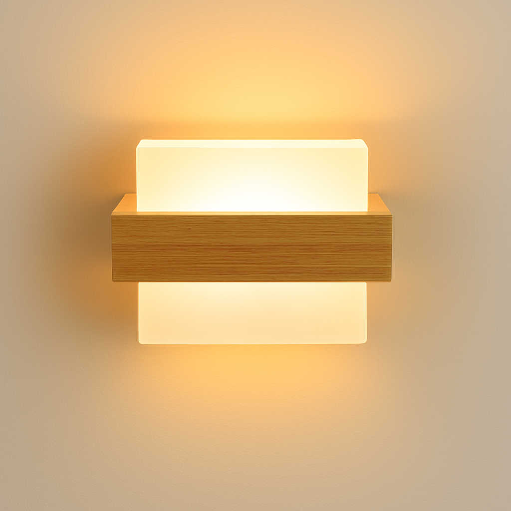 applique murale scandinave en bois et verre pour décoration intérieure - vue 6 sur 20