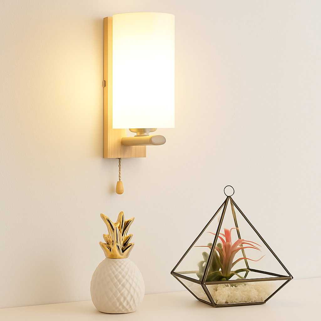 applique murale scandinave en bois et verre pour décoration intérieure - vue 7 sur 20