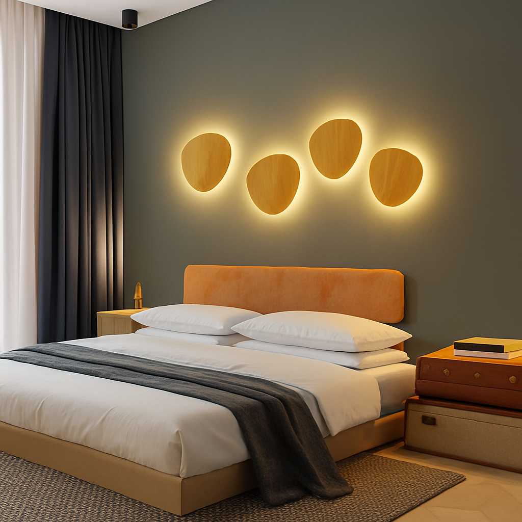 Applique murale scandinave LED de forme ovale en bois - vue 4 sur 11