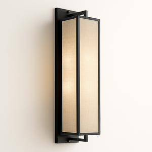 applique murale simple style chinois avec couverture en lin