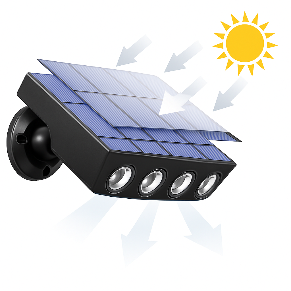 Applique murale solaire extérieure capteur de mouvement IP8 étanche LED de jardin lampe solaire projecteur pour jardin chemin rue - vue 6 sur 8