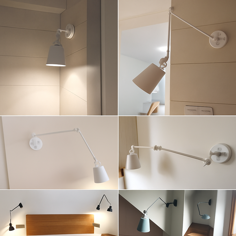 Applique murale télescopiques nordiques plafonnier pliant bras Long réglable salon salle à manger chambre étude éclairage intérieur rotatif