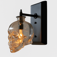Applique murale tête de mort en verre