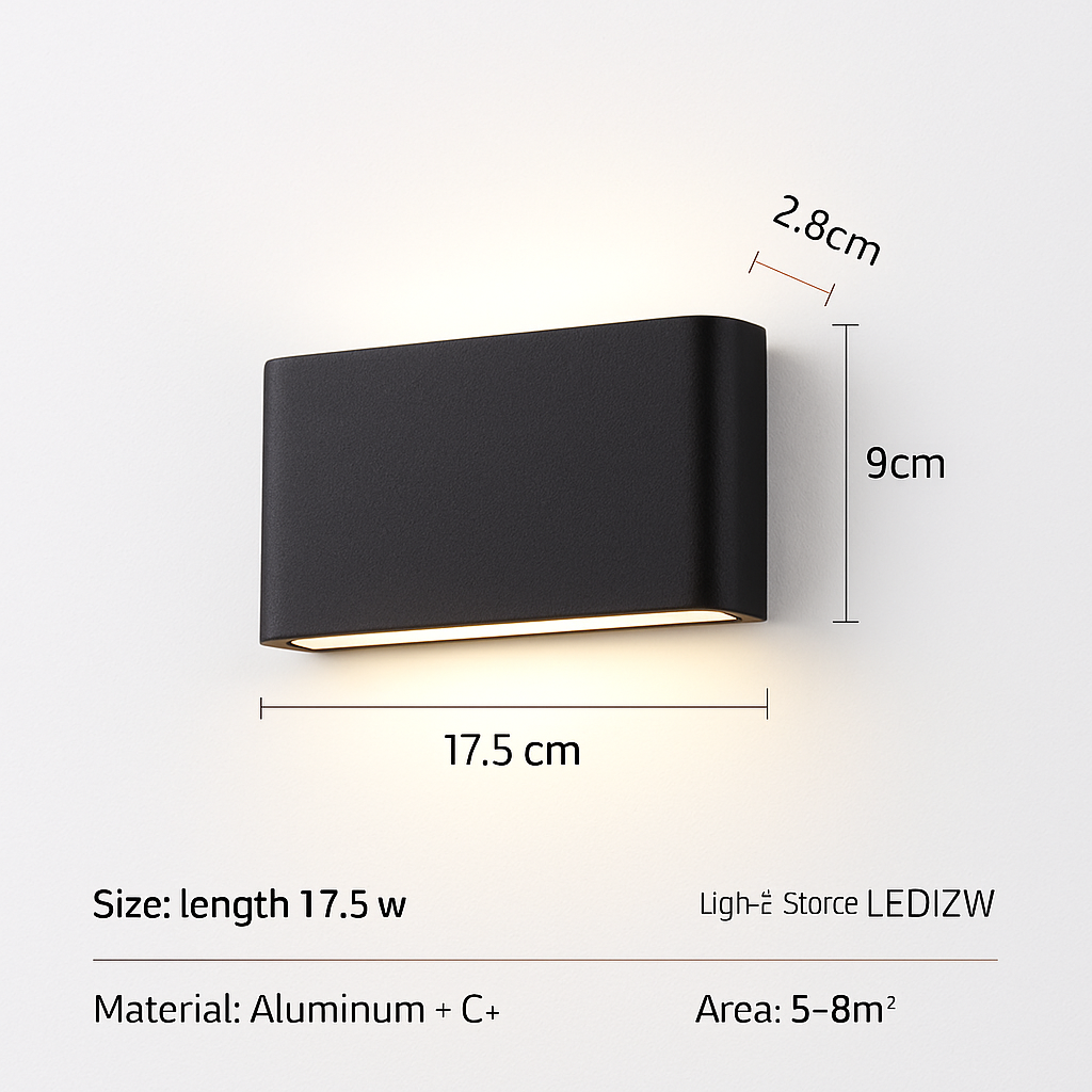 applique murale étanche led pour extérieur et intérieur - vue 5 sur 12