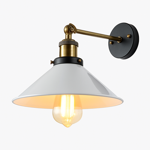 Applique murale vintage avec abat-jour conique Brenty