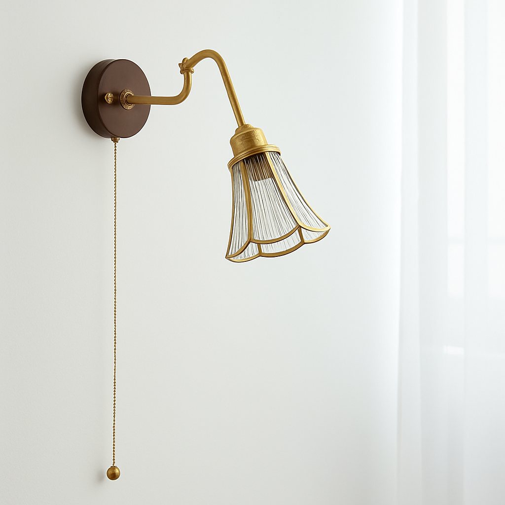 applique murale vintage avec chaîne et base en bois - vue 5 sur 23
