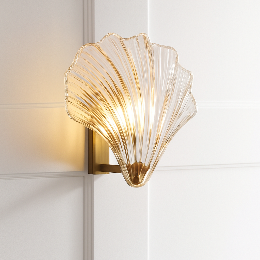Applique murale vintage LED en verre style coquillage Glass - vue 5 sur 7