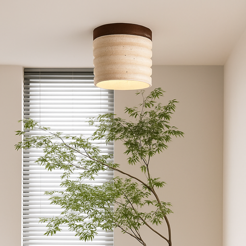 LED-Wandleuchte und Deckenleuchte Retro mit Naturstein - vue 4 sur 6