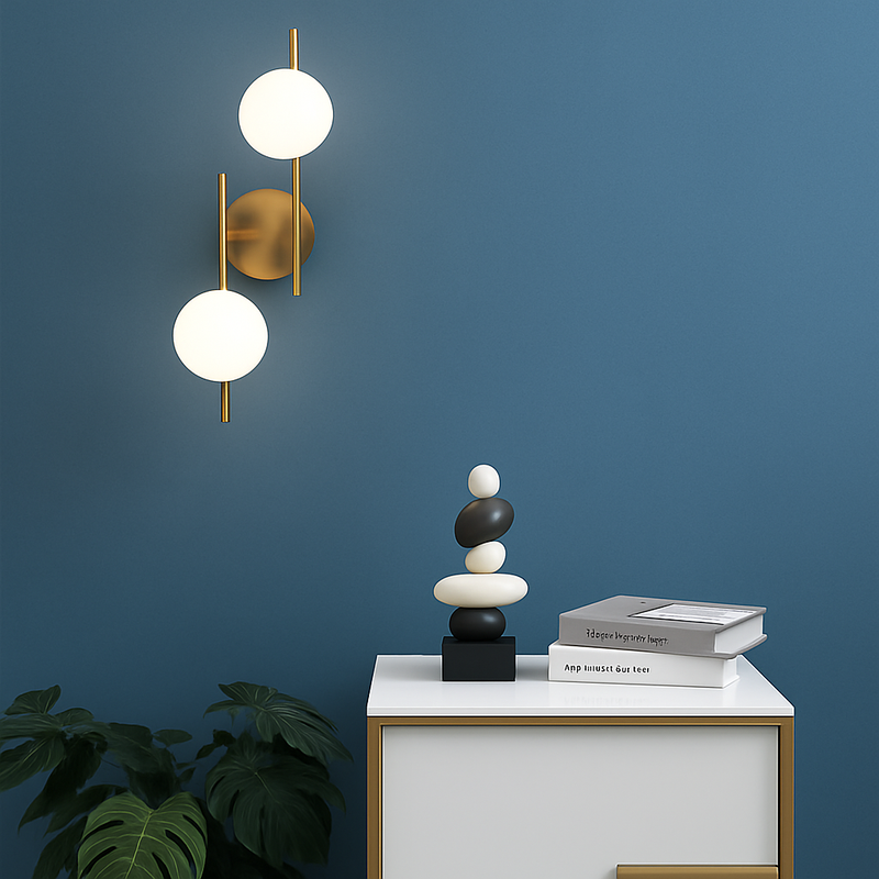 appliques murales modernes led avec boule ronde en verre laiteux