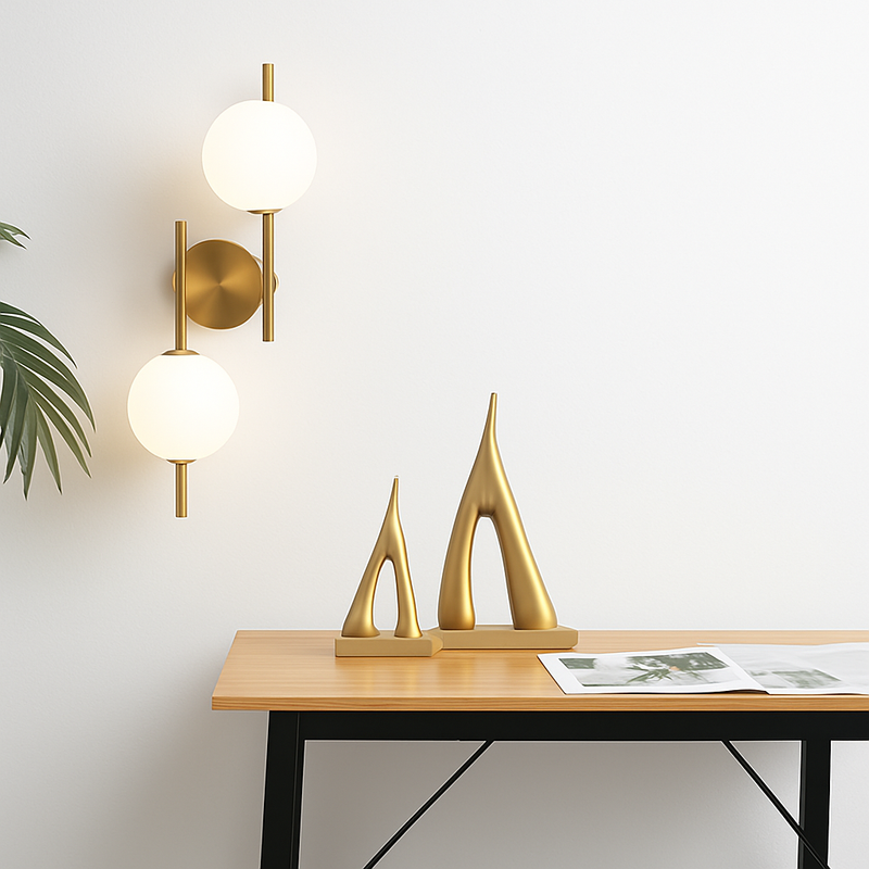 appliques murales modernes led avec boule ronde en verre laiteux