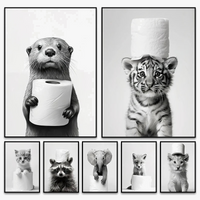 art mural amusant animaux mignons pour décoration intérieure