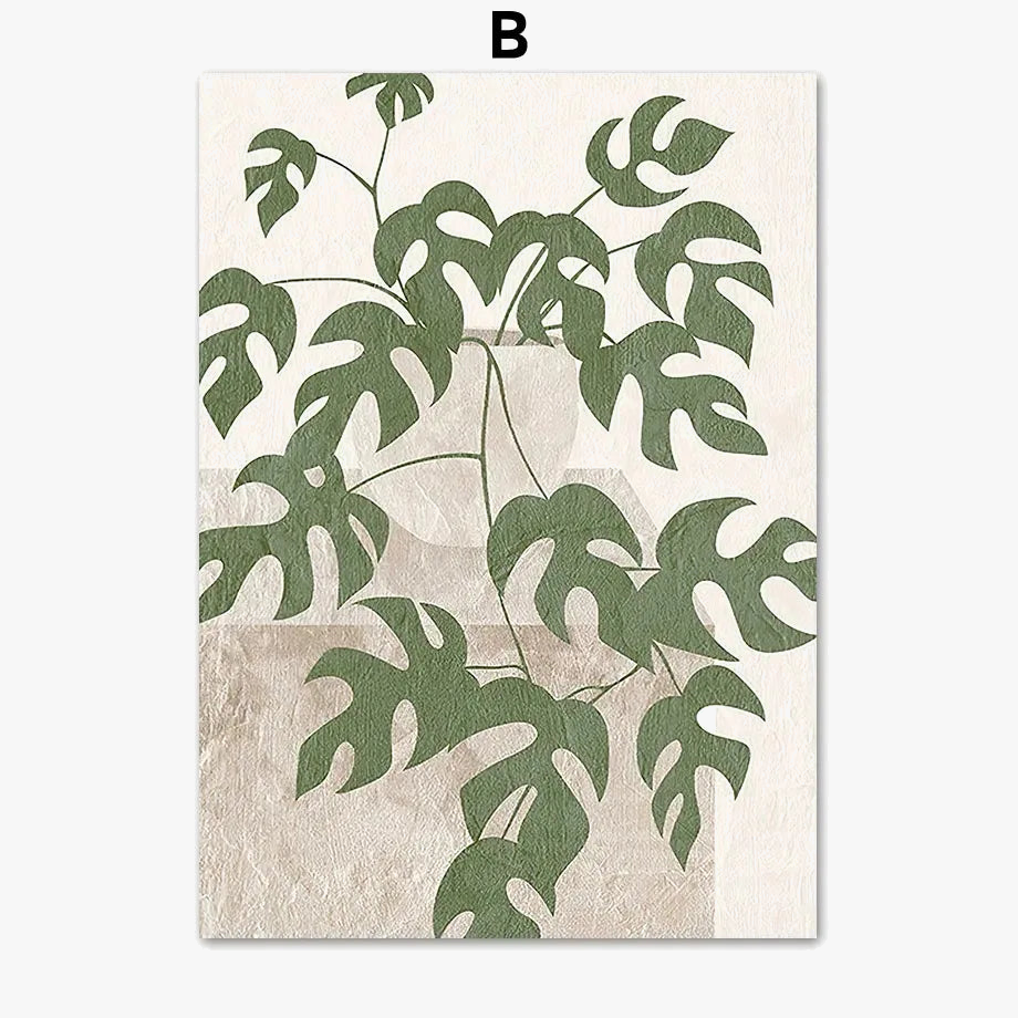 Art mural toile feuilles de monstera décoration intérieure plantes