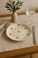 assiette a gateau ceramique style coreen motif floral