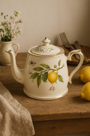 Assiette ceramique motif citron style europeen elegant