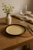 Assiette céramique style japonais glaçure craquelée pour repas