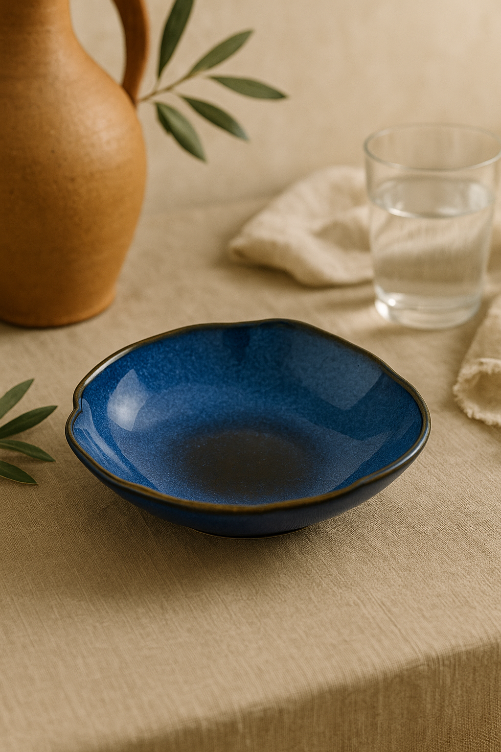 Assiette ceramique style nordique forme coquillage salade - vue 3 sur 3