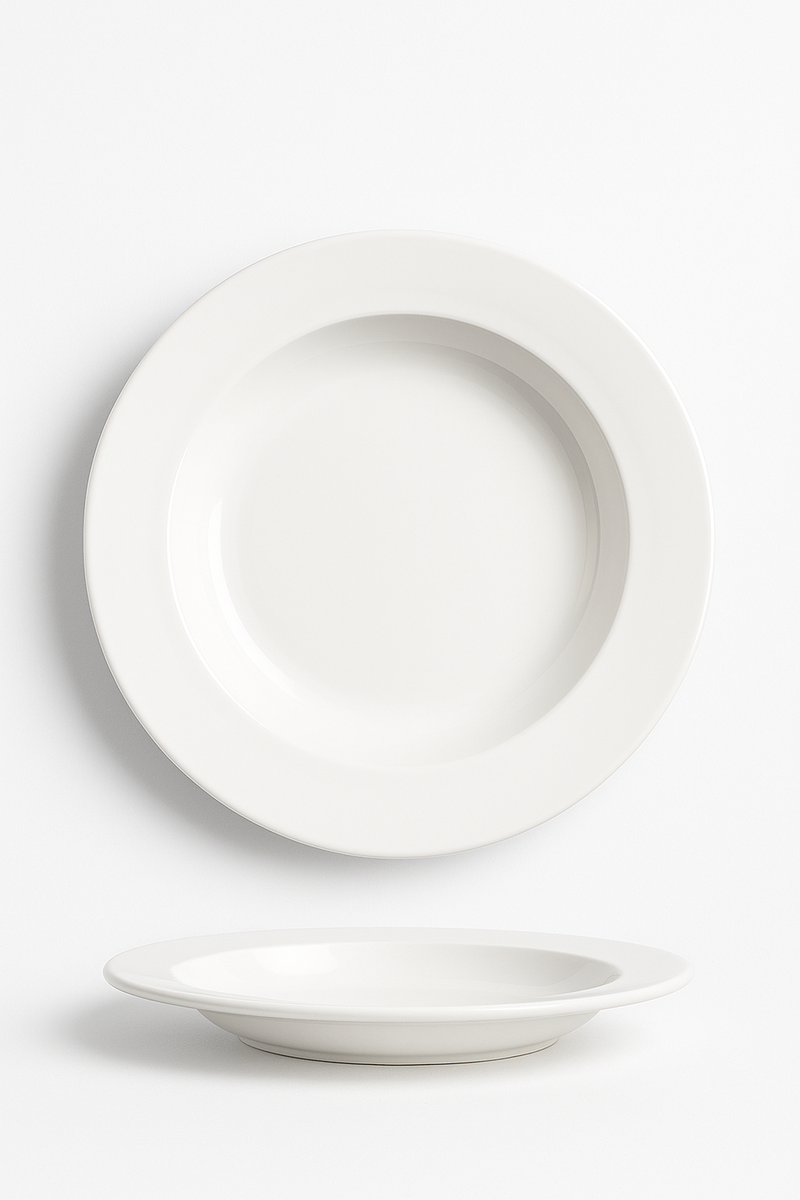 Assiette creuse céramique design minimaliste pour soupe dessert