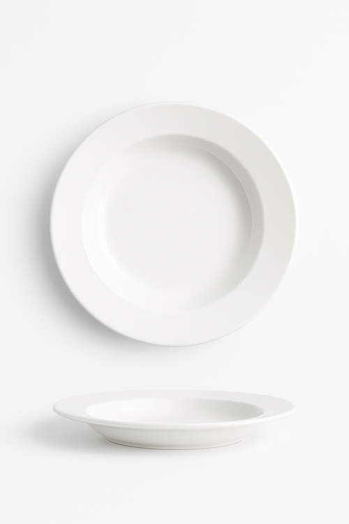 Assiette creuse en céramique style minimaliste pour soupe