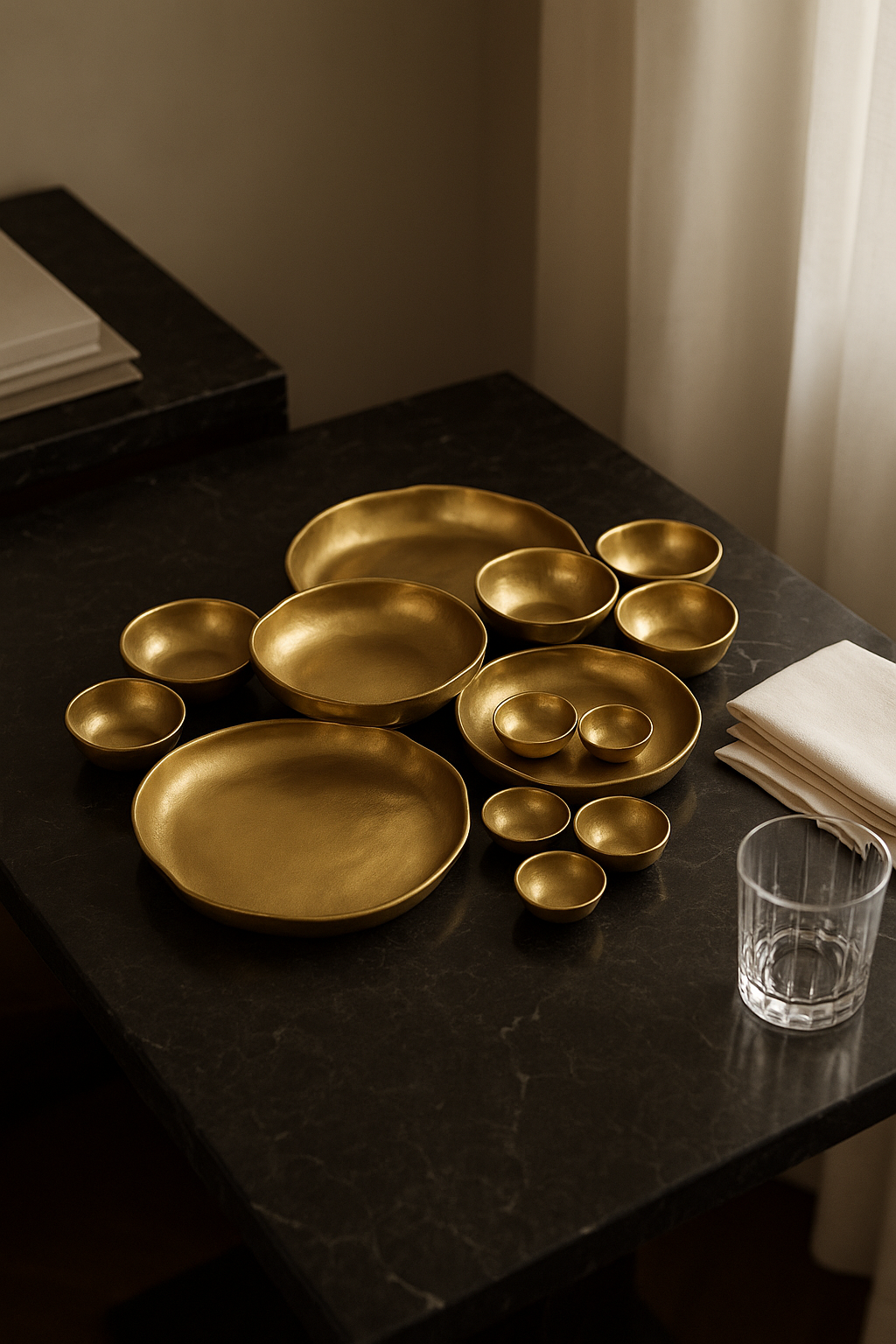 Assiette decorative 9 compartiments plateau aperitif metal - vue 3 sur 3