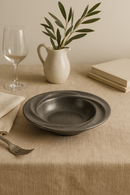 assiette inox style retro restaurant plat salade dessert