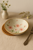 Assiette japonaise céramique motif floral bol profond