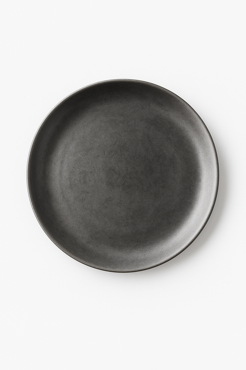 Assiette plate acier inoxydable style industriel vintage camping
