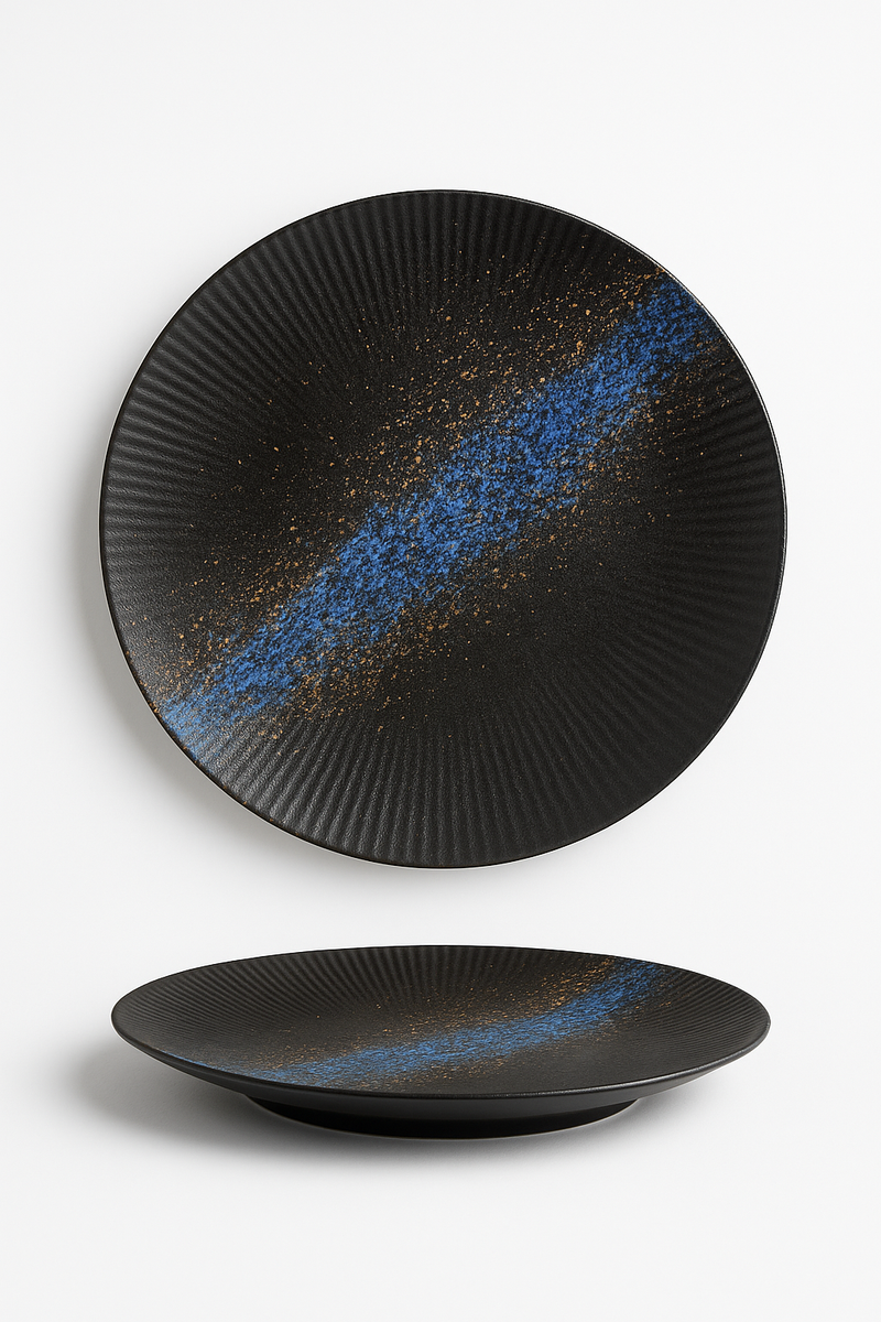 Assiette plate ceramique style japonais retro pour pates