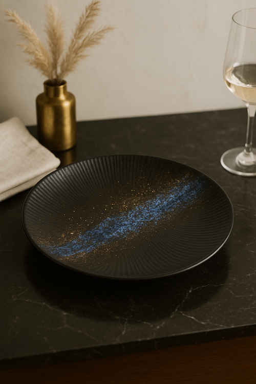 Assiette plate ceramique style japonais retro pour pates