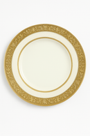 Assiette porcelaine style palais relief steak doré