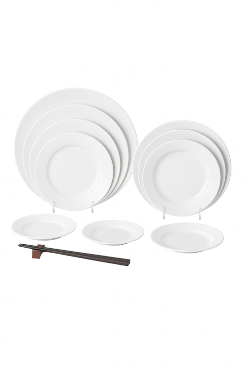 Assiette ronde melamine imitation porcelaine incassable durable