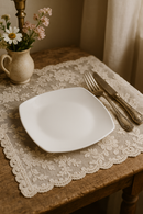 Assiettes carrées porcelaine service 6 ou 12 pièces
